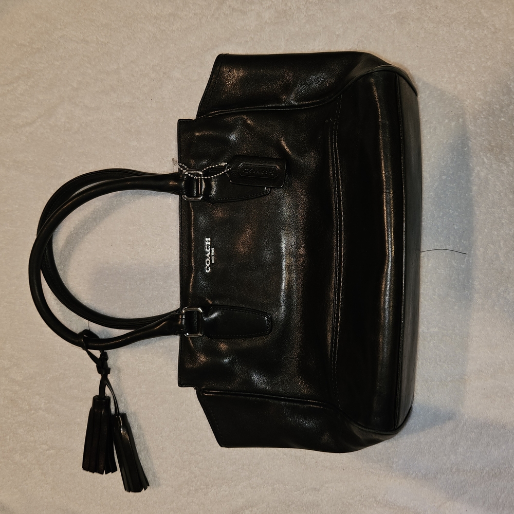 Coach Black Leather Tote Bag